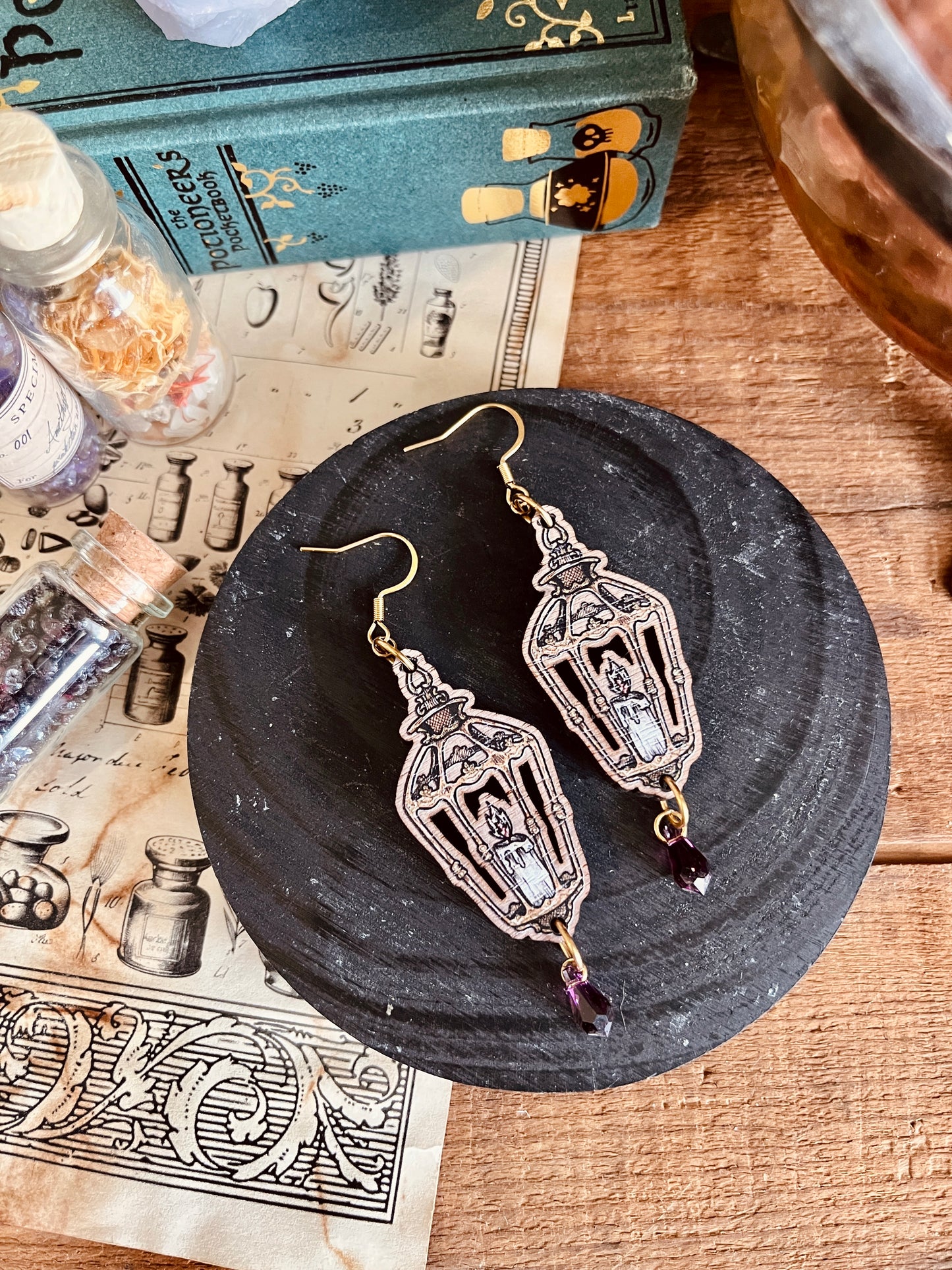 Boucles d'oreilles en bois "L'Hermite"