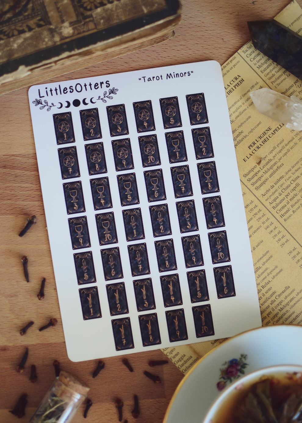 Planches de stickers "Cartes de Tarot"