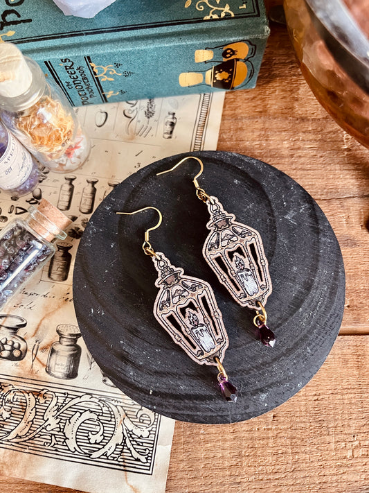 Boucles d'oreilles en bois "L'Hermite"
